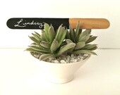 Chalkboard Stick Tags for Seating cards or Favors by Kiwi Tini Creations.