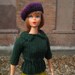 Barbie Doll Knitting Pattern, Sweater with Shirt Collar