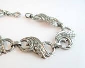 Danecraft Sterling Bracelet Silver Wheat Pattern 1950s Jewelry 7 and 1/2 inches L