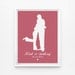 Personalized Couples Silhouette Art, Anniversary Wedding Gift 8x10 Art Print
