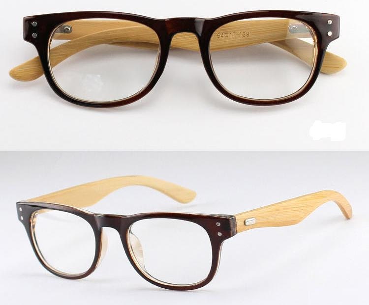 Bamboo Wood eyeglasses Handmade wood wooden retro vintage eyeware. Made with Eco-friendly Bamboo Can Do your Prescription