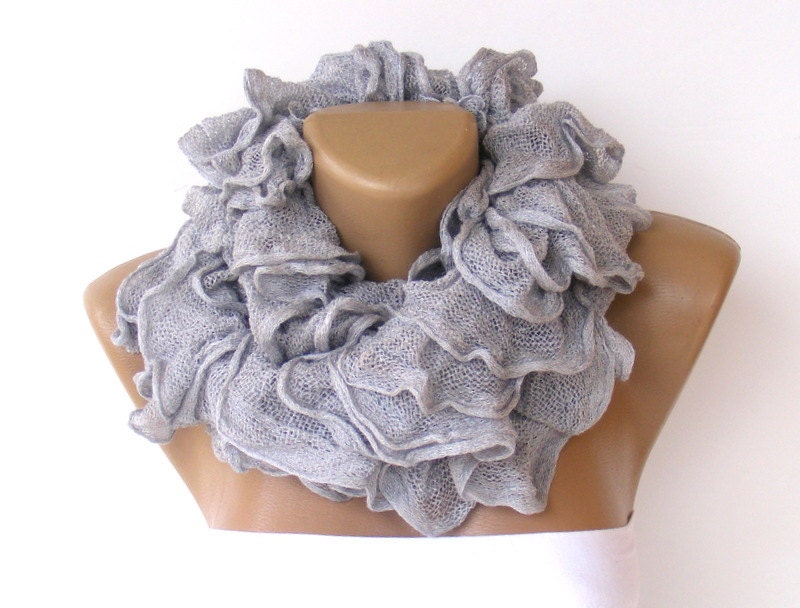 ruffle scarf, knitted scarves, 2013 scarf trends, Cotton scarf, knitting scarf, neckwarmer, fashion accessories