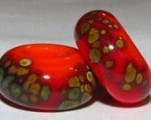 50% Off Handmade Lampwork Glass Beads Big Hole   Round Pair