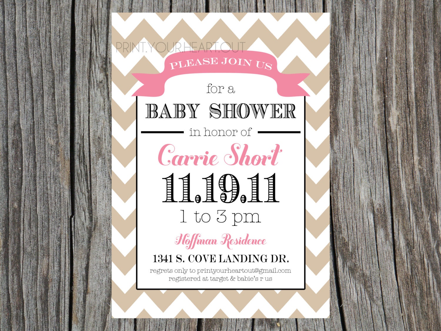 Baby Shower Invitation Printable Chevron Banner Il_570xn