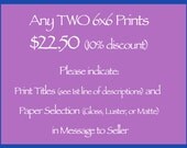 Any TWO 6x6 Photographic Print, Unframed