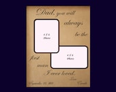 First Man I Ever Loved Poem / Wedding Gift / Gift for Dad / Father of the Bride Gift / Personalized Photo Mat