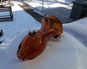 Orange Yellow Glass Tobacco Pipe