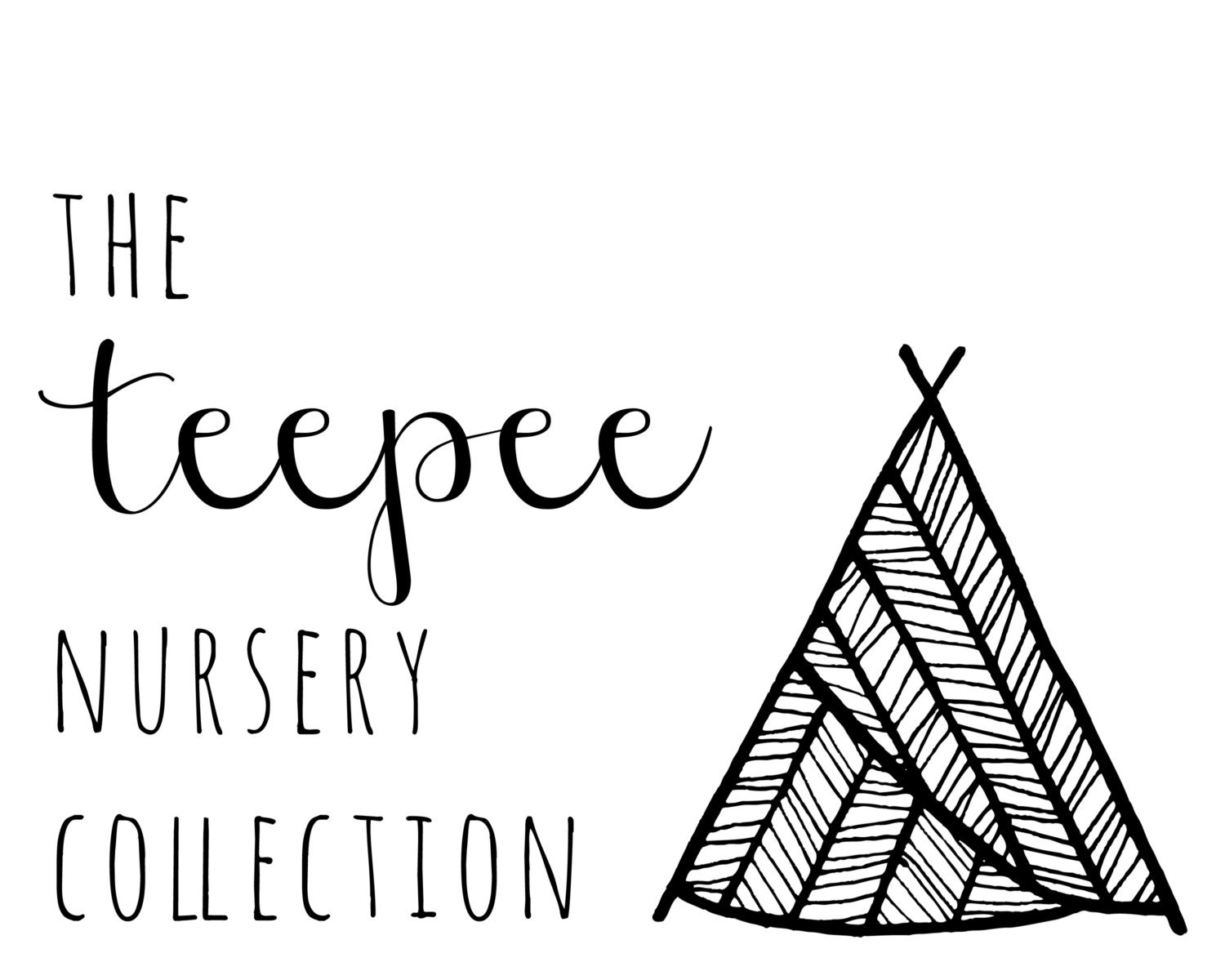 Teepee Nursery Collection - 8x10 Printable Art - Instant Download