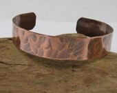 Copper Cuff Bracelet with Hammered Texture