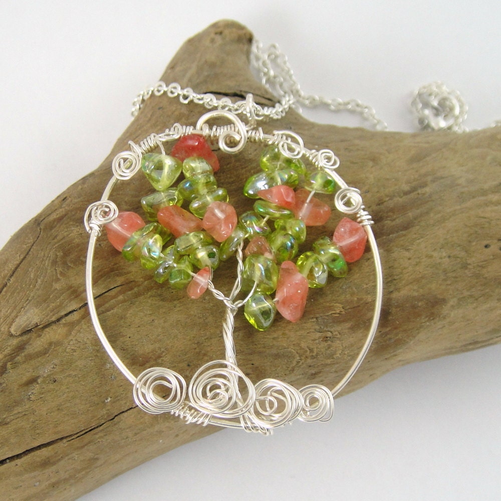 Tree of Life Necklace Spring Blossoms