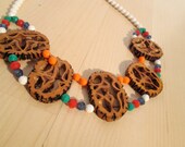 Hand Made OOAK Necklace Anatomy of a Branch Dissect Choker Beaded Grunge Club Kid Boho Hippie Gypsy Festival Wear Statement Natural Jewelry