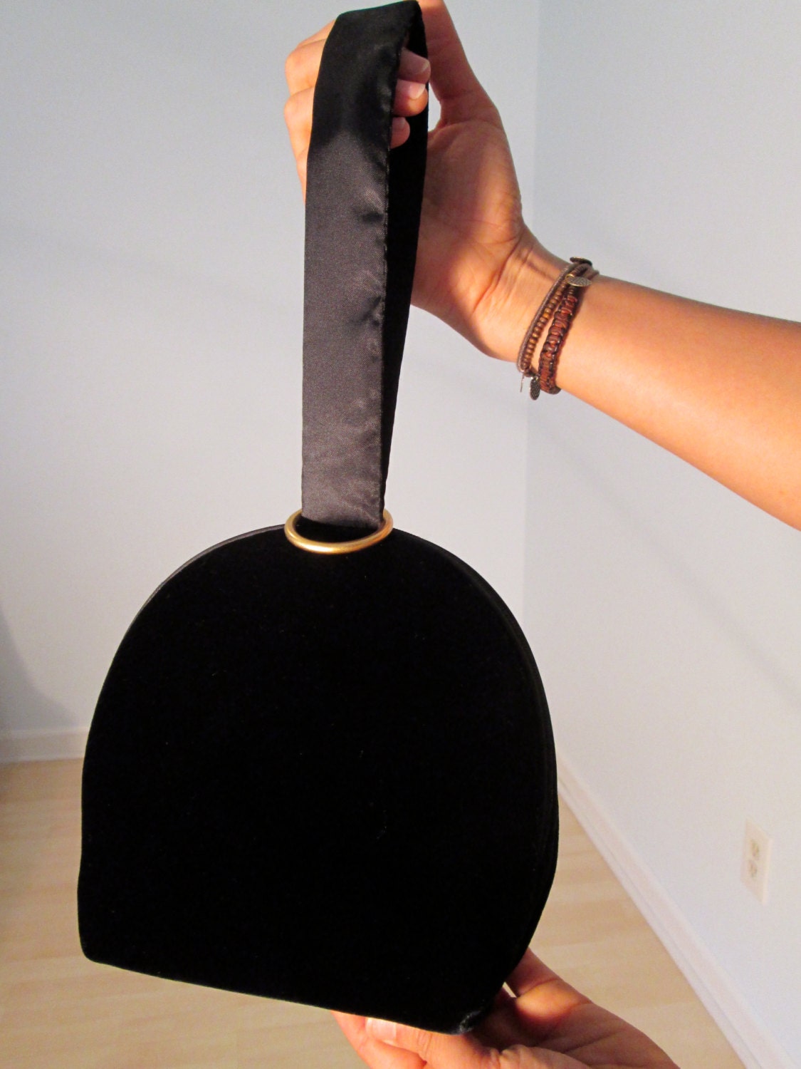 Black Velvet Mini Purse Satchel Satin Belt Bag Clutch Boho Hippie Gypsy Club Kid Goth Grunge 90s Tote Bohemian Festival Wear