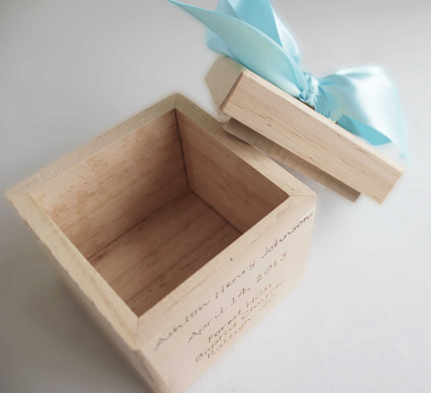 Ring Bearer Pillow alternative Ring Bearer Box personalized with names on front