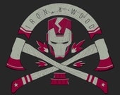 Iron and Wood Iron Man with axes Print 12x18