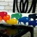 Buffalo Pride Rainbow Wool Felt Throw Pillow in Ivory Cotton
