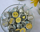 Bridal Shower Hershey Kiss Labels- Yellow and Grey- print your own Il_170x135