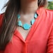 Turquoise Necklace with Gold Spikes