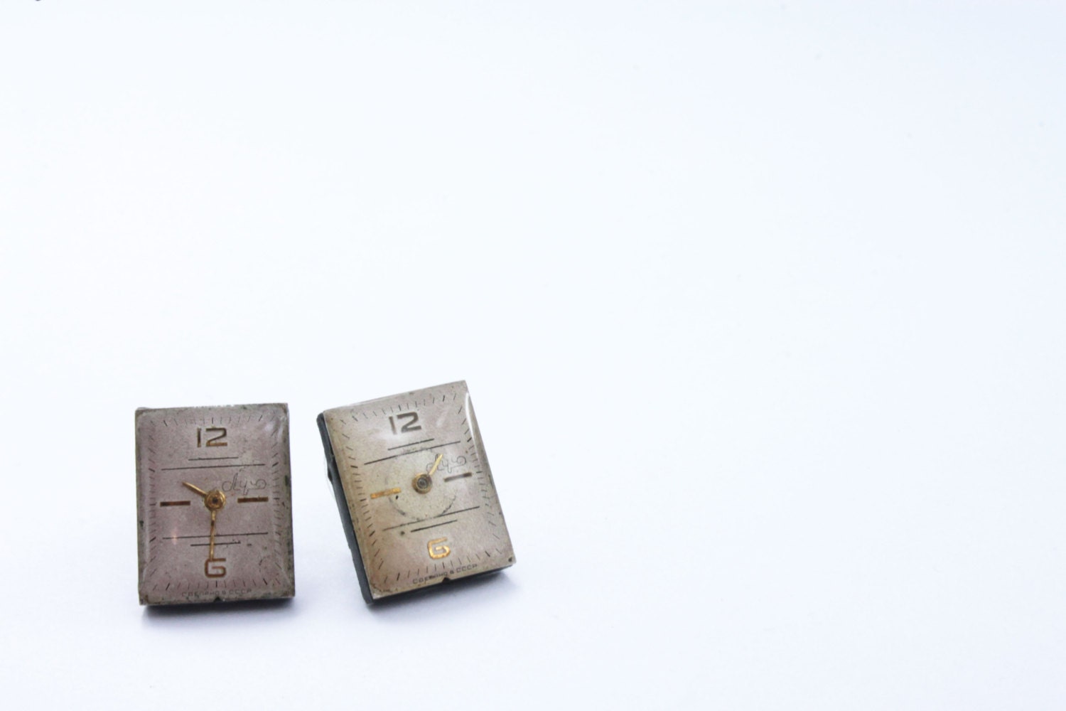 Steampunk  Stud Earrings -- Vintage Clockwork Design -- Steampunk Jewelry