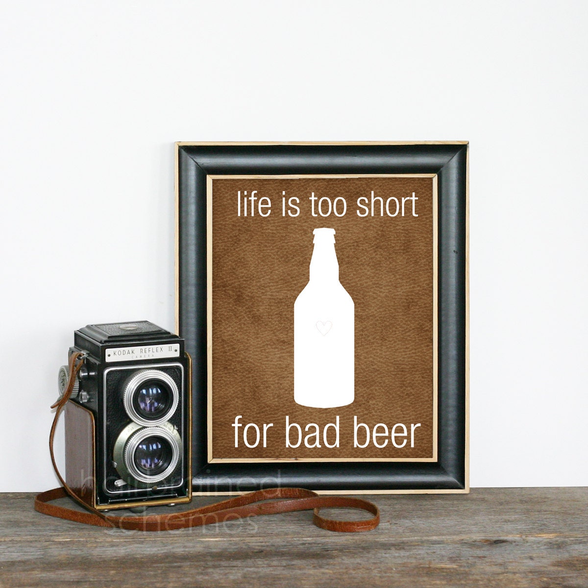 Digital Art Print Life is Too Short for Bad Beer Poster - Man Cave For Him Dad Fathers Day