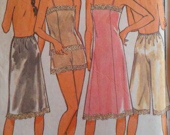 1980s Vintage Womens Sewing Pattern Slips Camisole Panties Style 4839 Bust 34-36-38"
