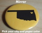 Oklahoma Heart Pocket Mirror - pick your heart location & background color Il_170x135