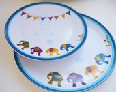 Little plate for little eaters "Circus", 23,5cm, melamine