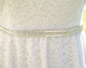 silver beaded bridal belt / sash