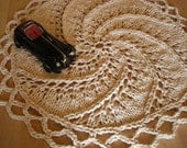 Hand Knitted Soft Cotton Rope Rug Spiral with crochet edge