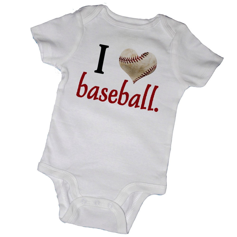 I -HEART- BASEBALL Bodysuits, Baby Shower, Toddler, Tees, Infant, Preemie, Newborn, Children, Kids, Party Favor, Twins