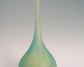 Hand Blown Glass Art Vase - Sea Glass Vessel - Beach Cottage Decor - Ocean Water Seafoam Green Minimal Decor