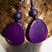 Purple Tagua Nut and Acai Seed Earrings - Eco-Friendly - Boho - Bohemian