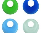 Recycled Glass Circle Disc - 20 mm - Offset Hole - Off-centered Hole - Eco Friendly - Go Green - Green Glass