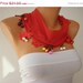 BIG SALE Red Scarf ,Cotton Scarf Woman Cowl with Lace Edge