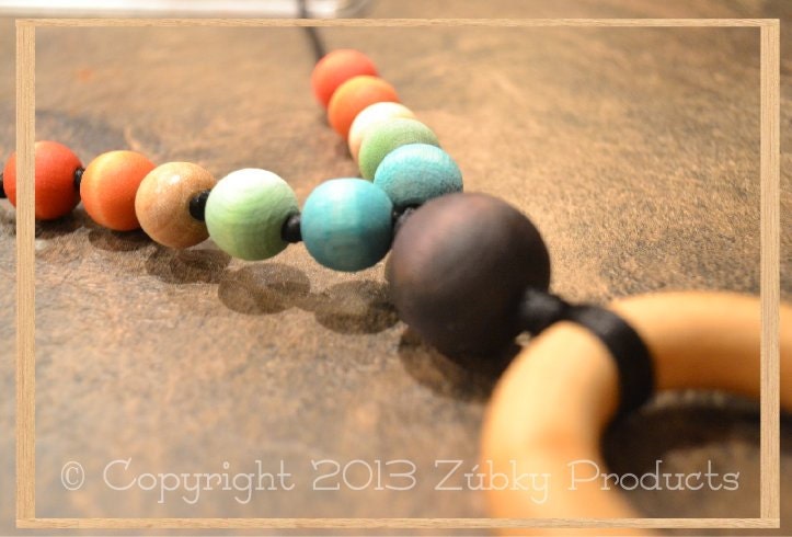 NEW 2013 SPRING DESIGN - Zúbky Sensory Teething Necklace for Natural Nursing Breastfeeding Babywearing Mamas "Over the Rainbow"