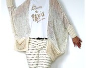 Gorgeous Stormy Beige Sweater with Lace Detailing.