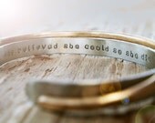 Graduation Gift for Her Bracelet Silver and Gold CUFFS She Believed She Could So She Did Hammered Inspirational Gift for Her Unique Gift