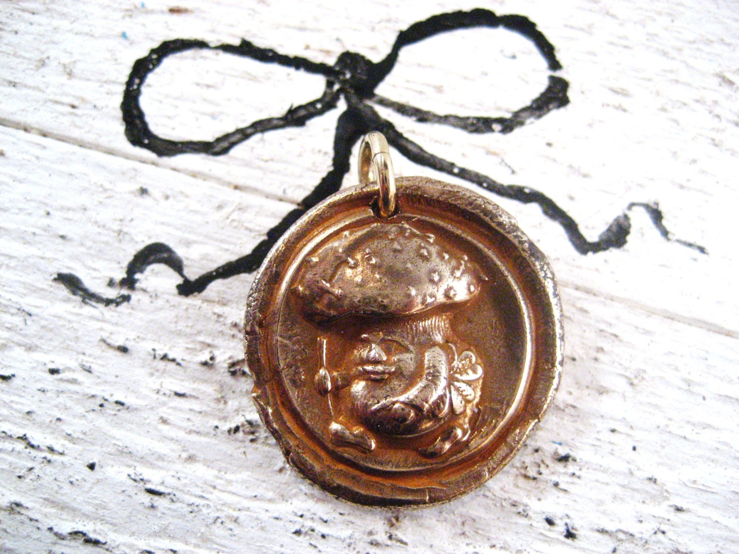 Bronze Mushroom Man Necklace