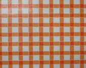 1970's Vintage Retro Wallpaper orange and White Plaid