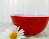 Pyrex OvenWare Primary Red Mixing Bowl - Vintage Mid Century Kitchen Collections - Primary Red Ultra Shabby Chic