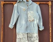 pastel light mint aqua teal spring summer lace hoody hoodie prairie rose vintage lace rustic  romance gypsy boho girl