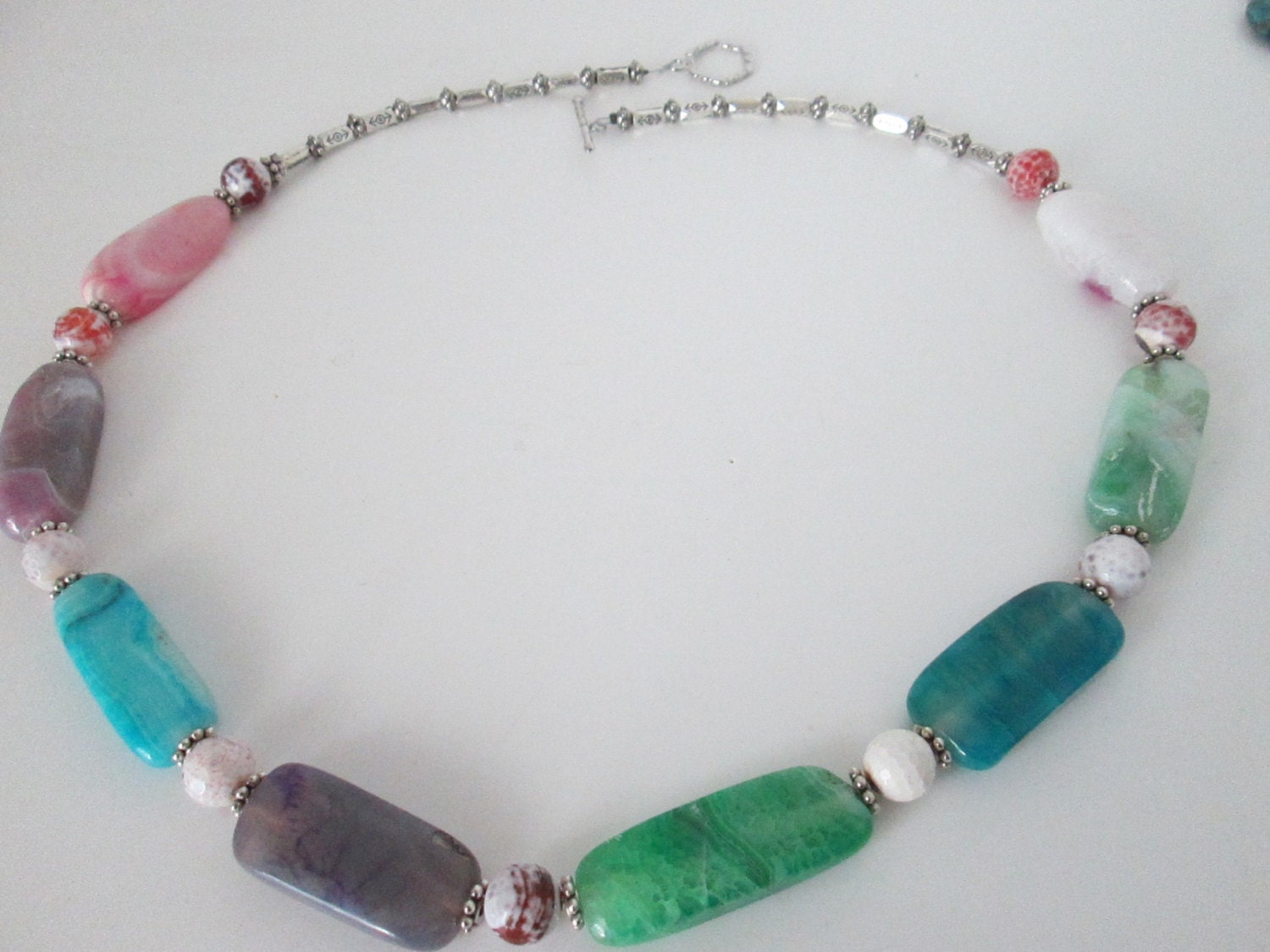 Chunky Multi Color Necklace With Accent Beads