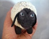 Sheep Black faced Needle felted Needlecrafted Soft sculpture, OOAK, by grannancan
