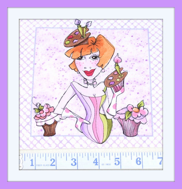 Iron On Applique, On Sale,  Loralie Harris Hey Cupcake Panel Applique, I Combine Shipping and Refund Overages