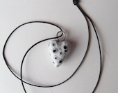St. Valentine's Day Pendant - White Heart Pendant - A Piece Of Moon For My Beloved - Clay Heart Pendant - OOAK