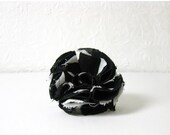 Mothers Day - Zebra Print Black n White Poofy Pom Pom Circular Pin