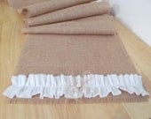 Extra Long Burlap Table Runner Shabby Chic Decor Rustic Wedding 10 FEET LONG Handmade in USA
