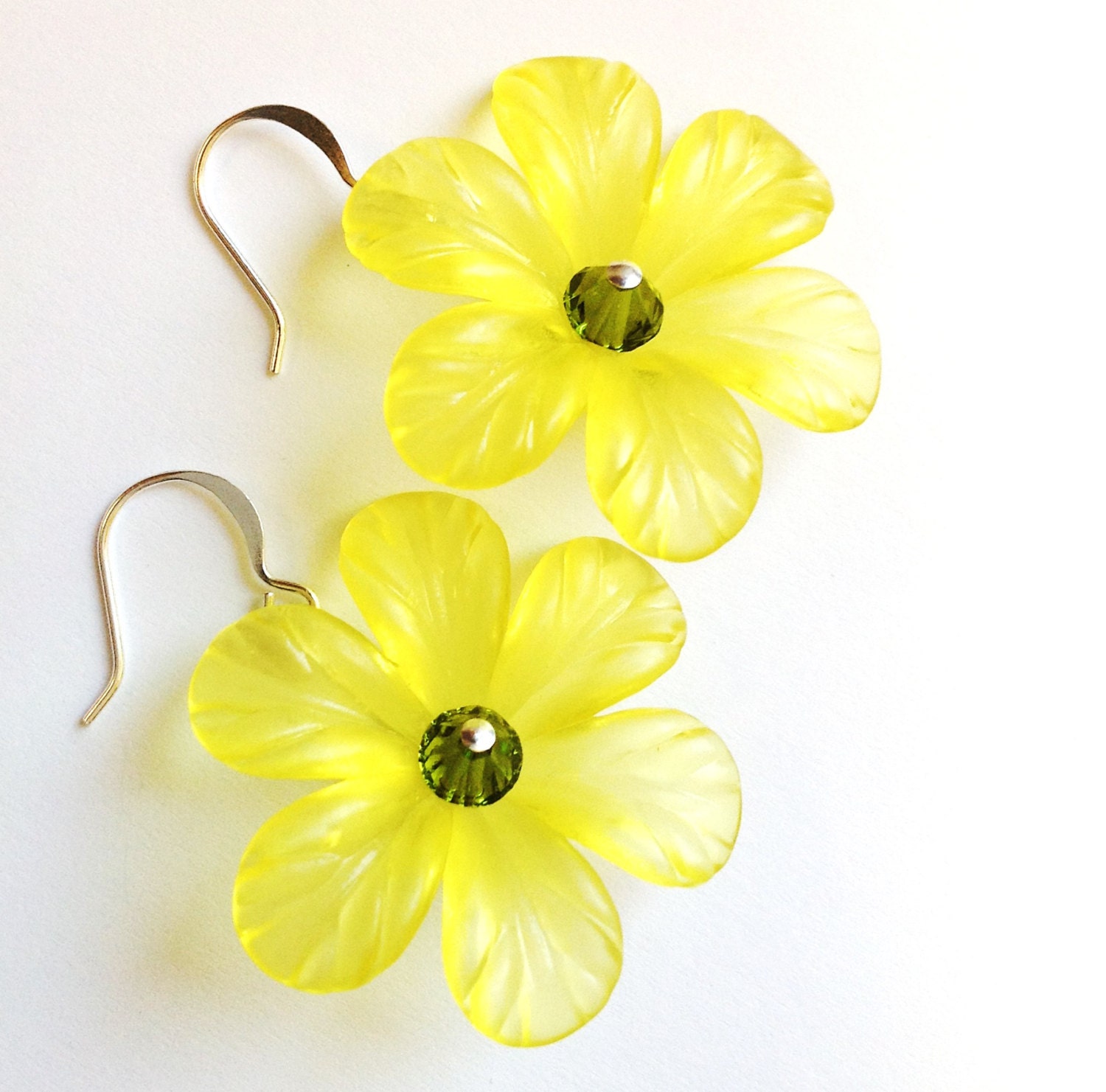 Bohemian Yellow Flower Bold Statement Earrings
