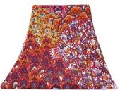 Hot Pink Peacock Slip Cover for your existing lamp shade - STRETCH to fit perfectly