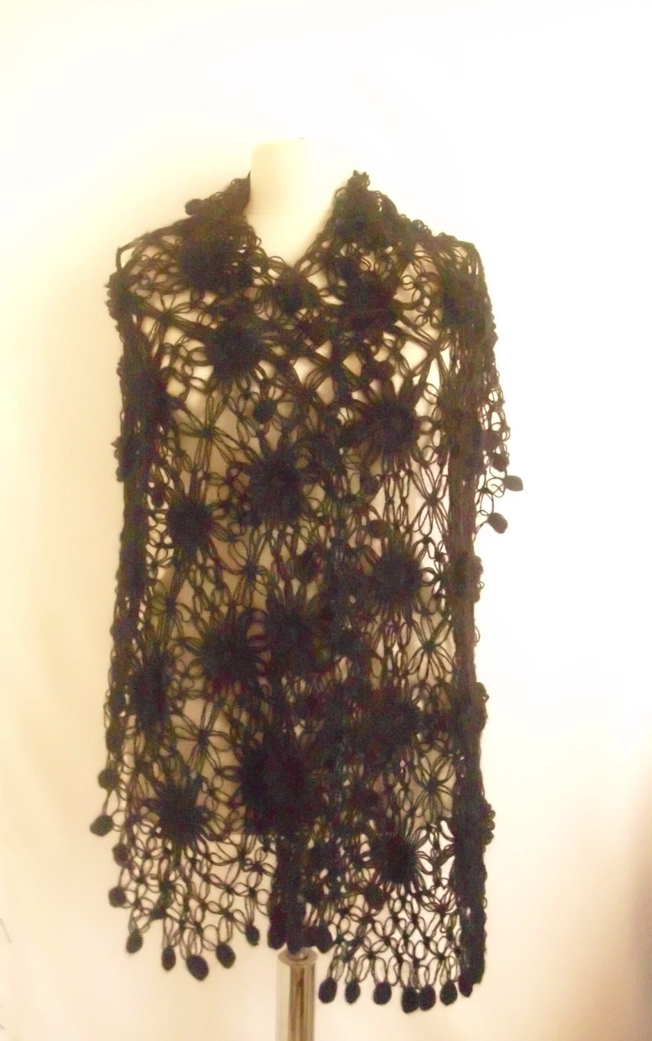 shawl , Bride ,Black ,Flower ,Flowered ,Accessories, Scarf ,Mohair ,Shawl, Romantic ,Gift ,Neckwarmer,Ready ,Shipping,collar,warm,wrap
