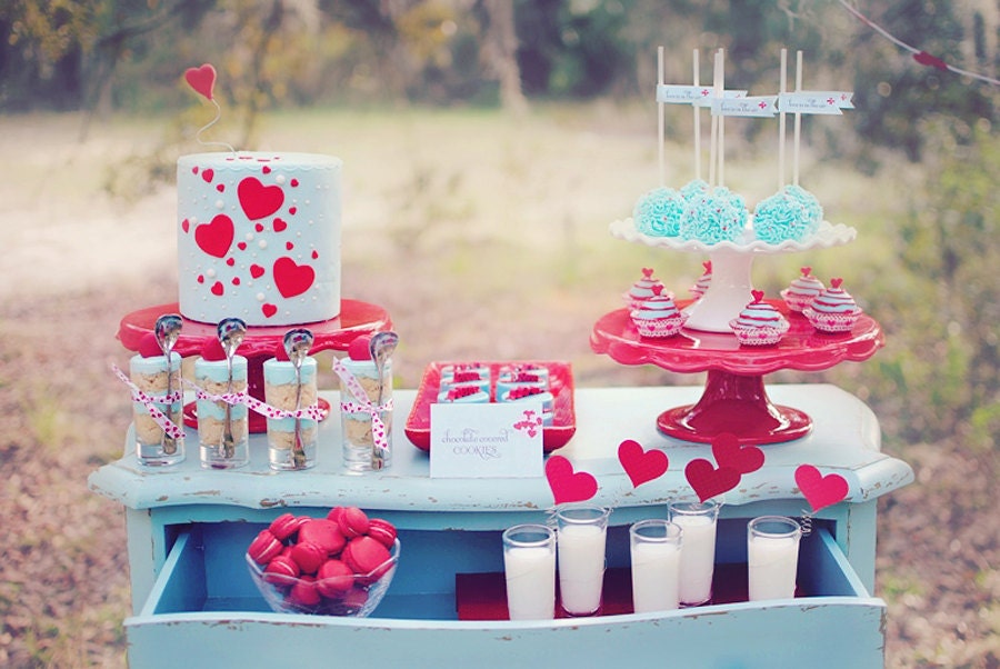 Wedding Couples Shower Engagement Heart Balloons Printable Personalized Buffet Tent Food Cards Il_570xn